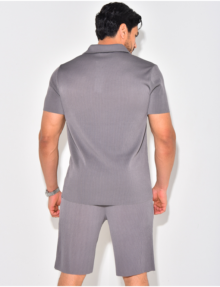 Ensemble short et chemise plissé