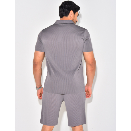 Ensemble short et chemise plissé