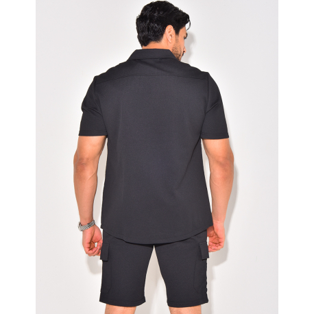 Ensemble short et chemise à poches texturé Ensemble short et chemise à poches texturé
