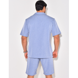 Ensemble short et chemise à rayures