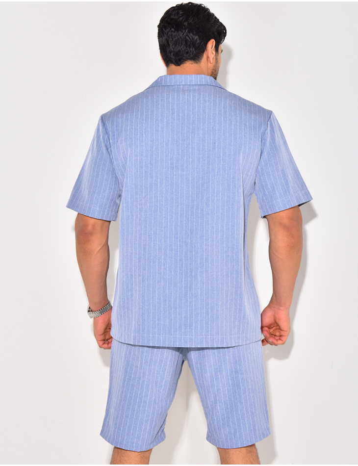 Ensemble short et chemise à rayures
