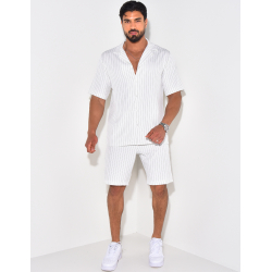 Ensemble short et chemise à rayures Ensemble short et chemise à rayures