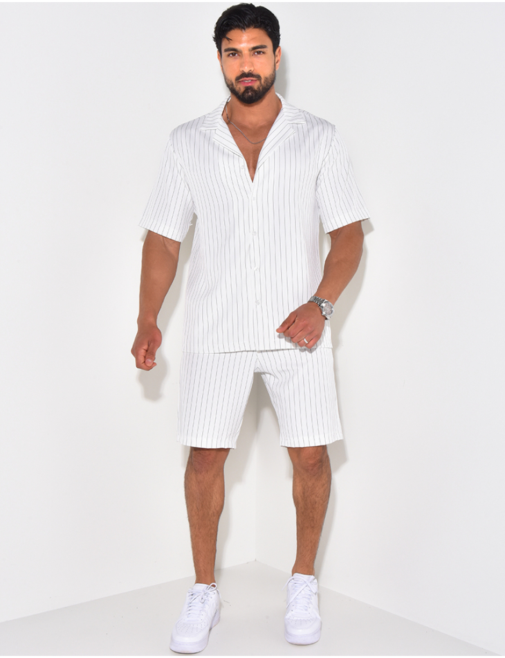Ensemble short et chemise à rayures Ensemble short et chemise à rayures