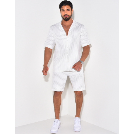Ensemble short et chemise à rayures Ensemble short et chemise à rayures