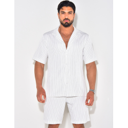 Ensemble short et chemise à rayures Ensemble short et chemise à rayures