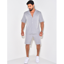 Ensemble short et chemise à rayures Ensemble short et chemise à rayures