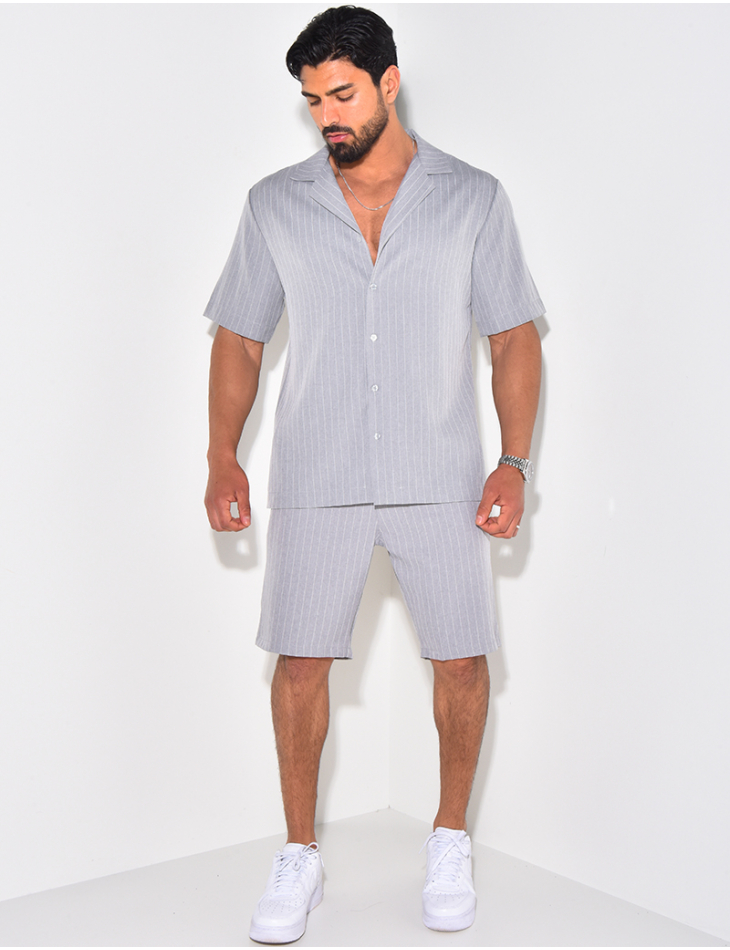 Ensemble short et chemise à rayures Ensemble short et chemise à rayures