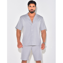Ensemble short et chemise à rayures Ensemble short et chemise à rayures
