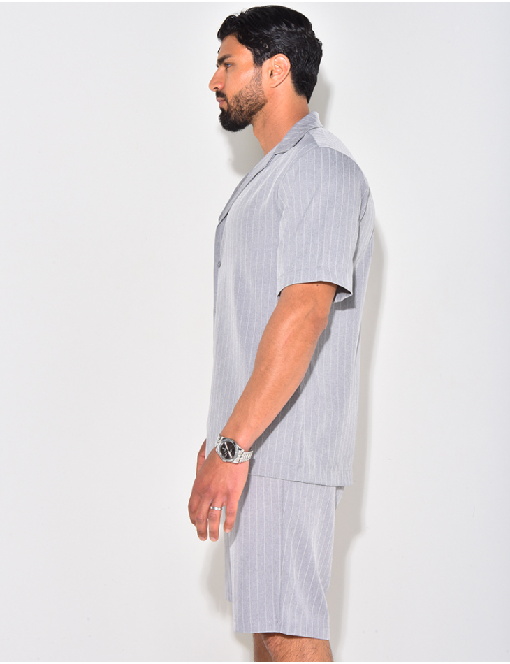 Ensemble short et chemise à rayures Ensemble short et chemise à rayures