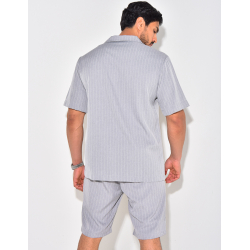 Ensemble short et chemise à rayures Ensemble short et chemise à rayures