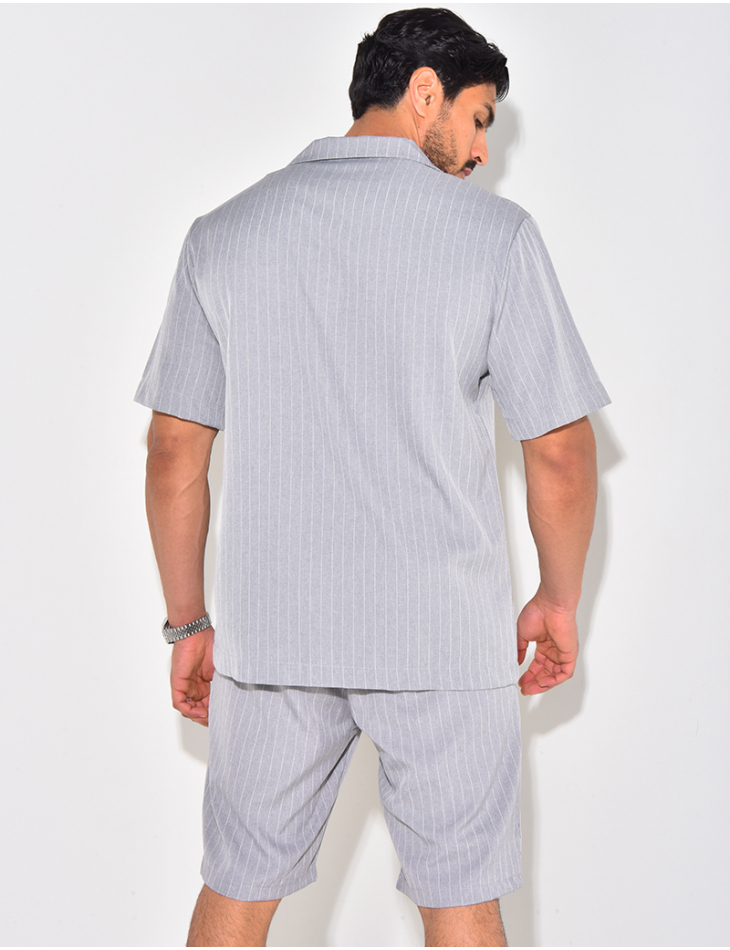 Ensemble short et chemise à rayures Ensemble short et chemise à rayures
