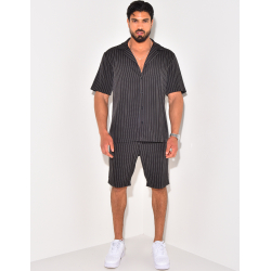 Ensemble short et chemise à rayures