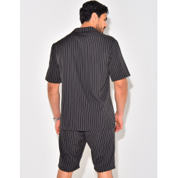 Ensemble short et chemise à rayures