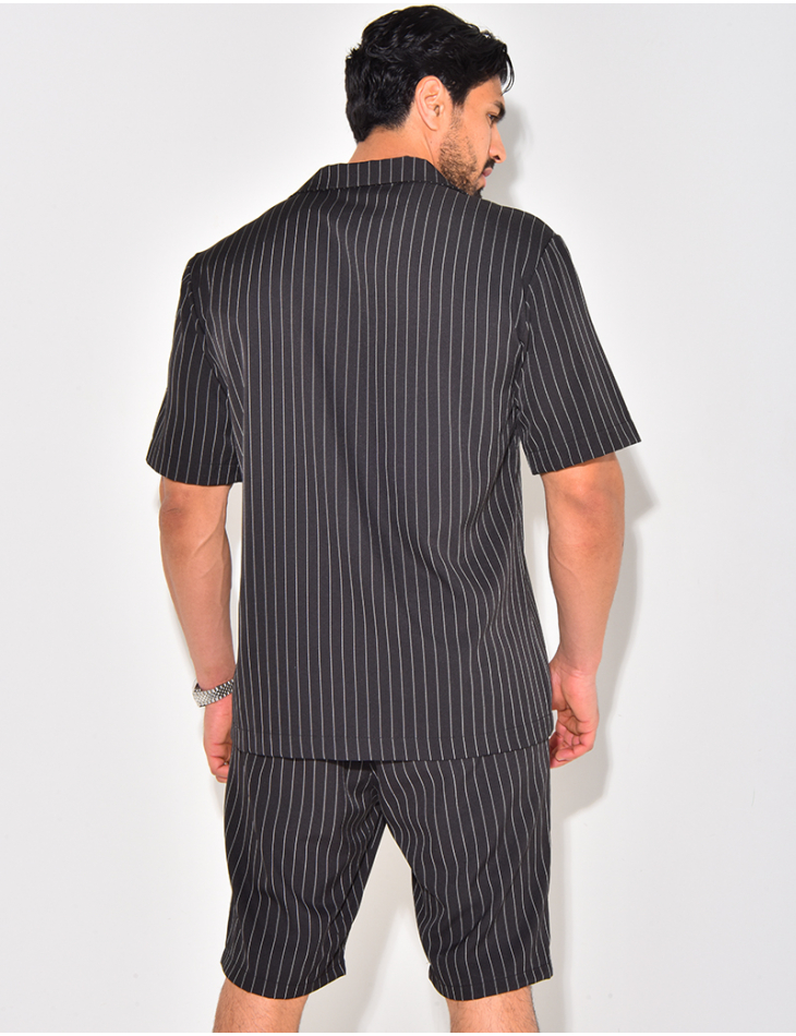 Ensemble short et chemise à rayures