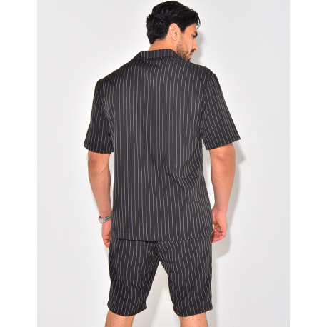 Ensemble short et chemise à rayures