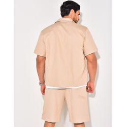 Ensemble en jeans short et chemise à fermeture éclaire Ensemble en jeans short et chemise à fermeture éclaire