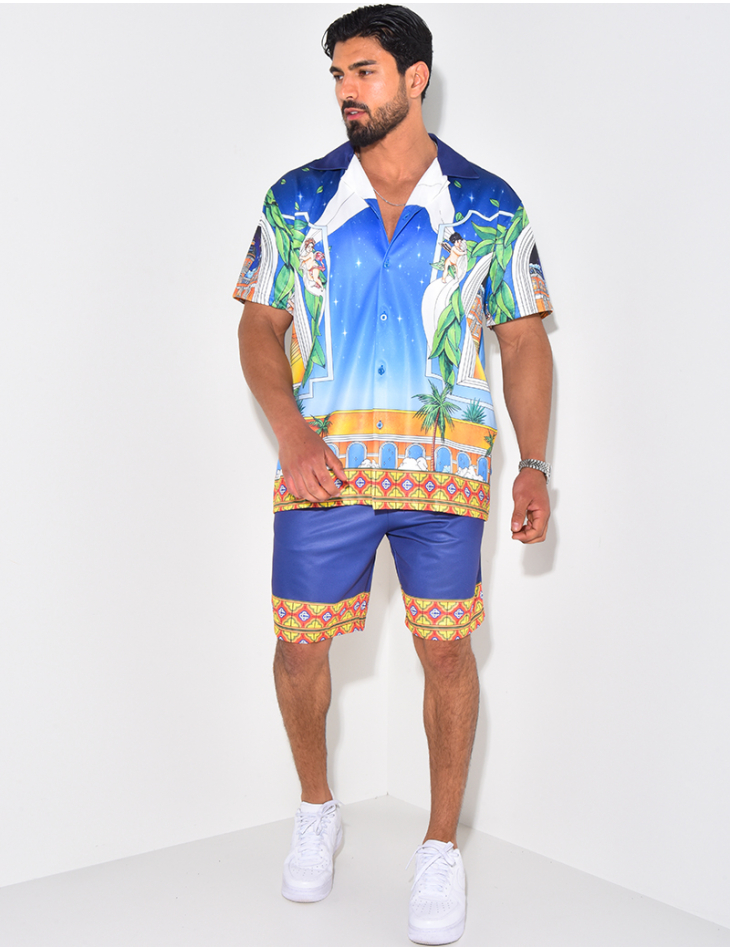 Ensemble short et chemise à motifs Ensemble short et chemise à motifs
