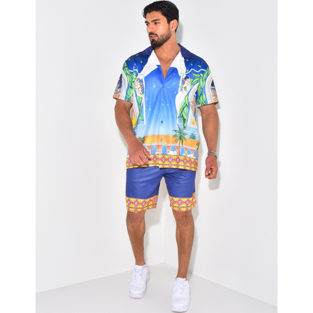 Ensemble short et chemise à motifs Ensemble short et chemise à motifs