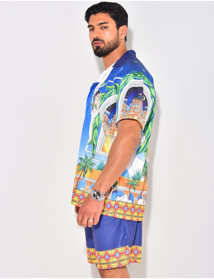 Ensemble short et chemise à motifs Ensemble short et chemise à motifs