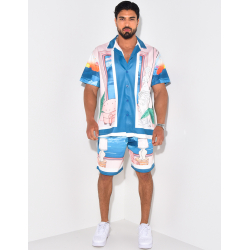 Ensemble short et chemise à motifs Ensemble short et chemise à motifs