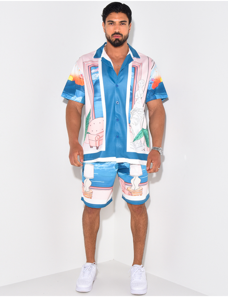 Ensemble short et chemise à motifs Ensemble short et chemise à motifs