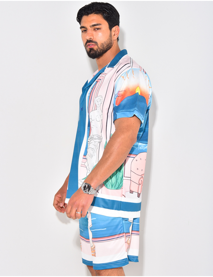 Ensemble short et chemise à motifs Ensemble short et chemise à motifs