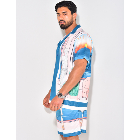 Ensemble short et chemise à motifs Ensemble short et chemise à motifs
