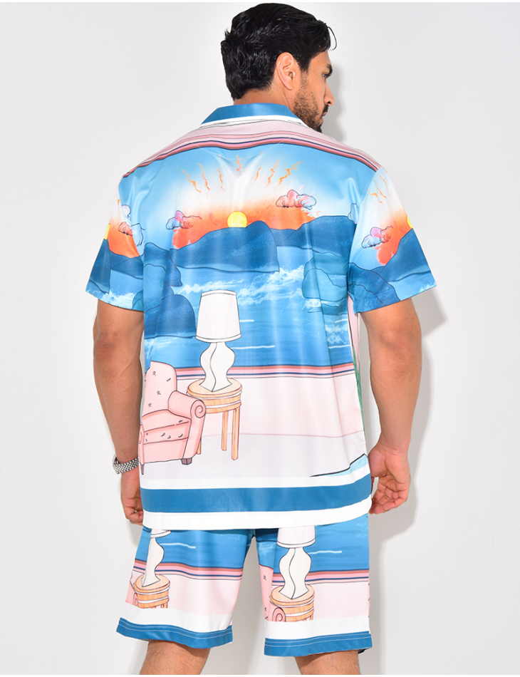 Ensemble short et chemise à motifs Ensemble short et chemise à motifs