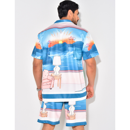 Ensemble short et chemise à motifs Ensemble short et chemise à motifs