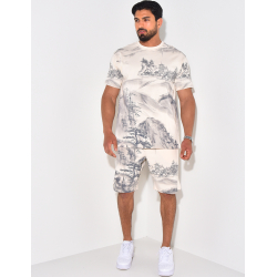 Ensemble short et t-shirt à motifs Ensemble short et t-shirt à motifs