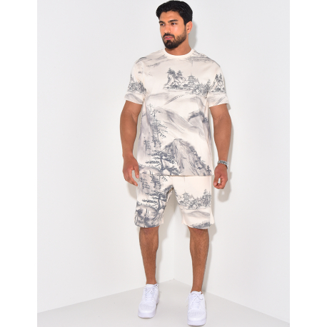 Ensemble short et t-shirt à motifs Ensemble short et t-shirt à motifs