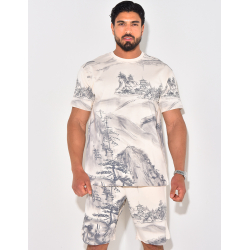 Ensemble short et t-shirt à motifs Ensemble short et t-shirt à motifs
