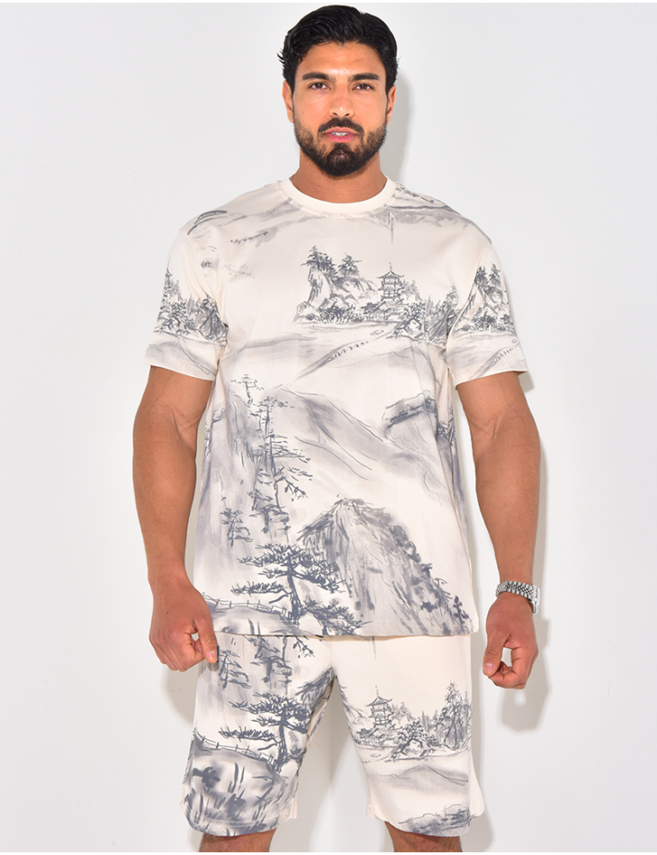 Ensemble short et t-shirt à motifs Ensemble short et t-shirt à motifs