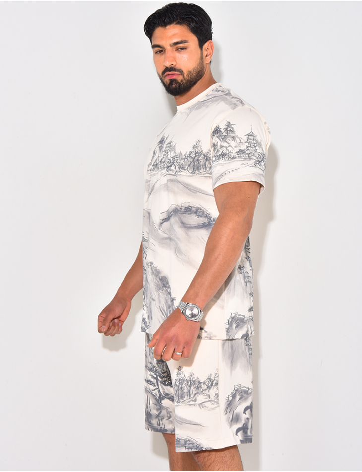 Ensemble short et t-shirt à motifs Ensemble short et t-shirt à motifs