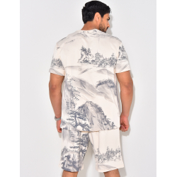 Ensemble short et t-shirt à motifs Ensemble short et t-shirt à motifs