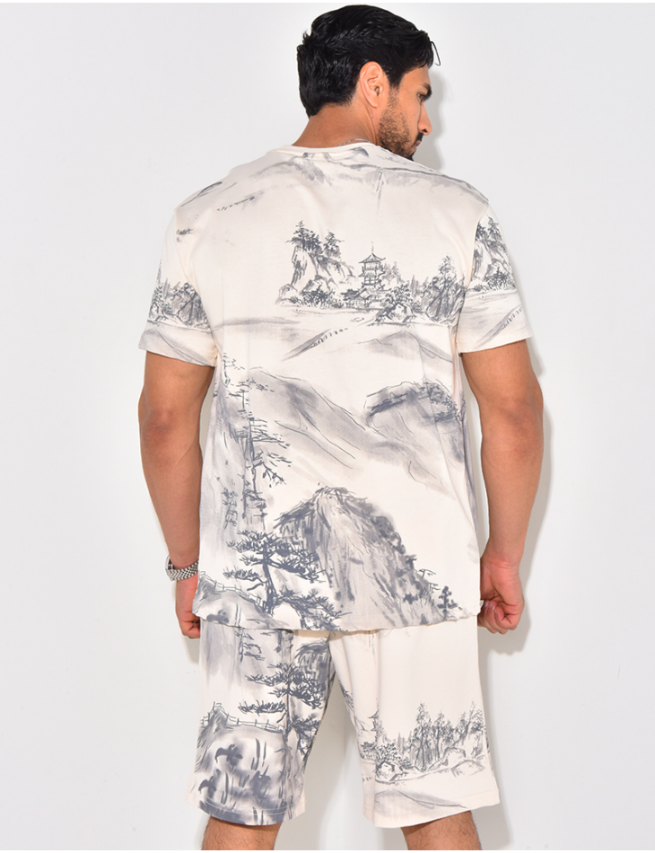 Ensemble short et t-shirt à motifs Ensemble short et t-shirt à motifs