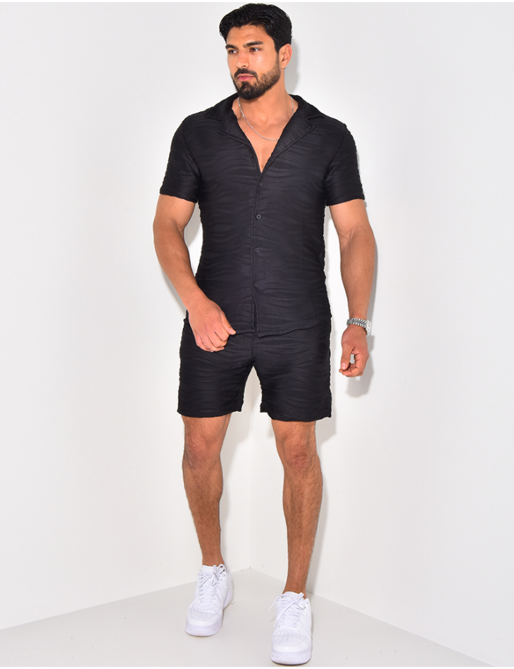 Ensemble short et chemise texturé Ensemble short et chemise texturé