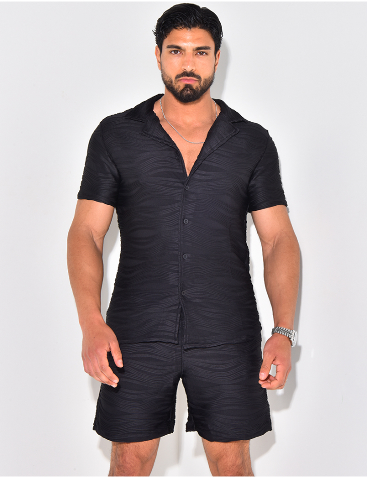 Ensemble short et chemise texturé Ensemble short et chemise texturé