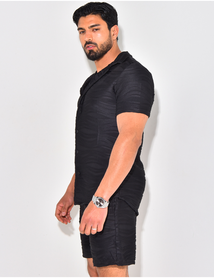 Ensemble short et chemise texturé Ensemble short et chemise texturé
