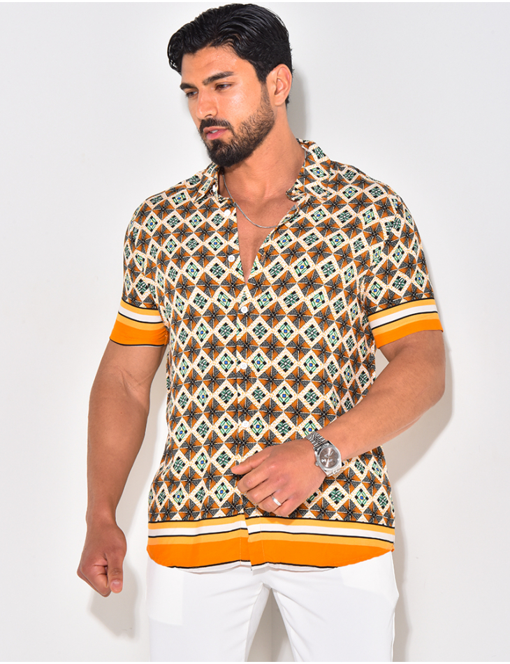 Chemise manches courtes à rayures Chemise manches courtes à rayures