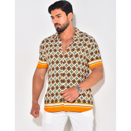 Chemise manches courtes à rayures Chemise manches courtes à rayures