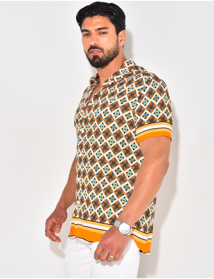 Chemise manches courtes à rayures Chemise manches courtes à rayures