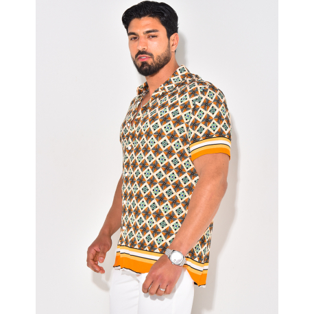 Chemise manches courtes à rayures Chemise manches courtes à rayures