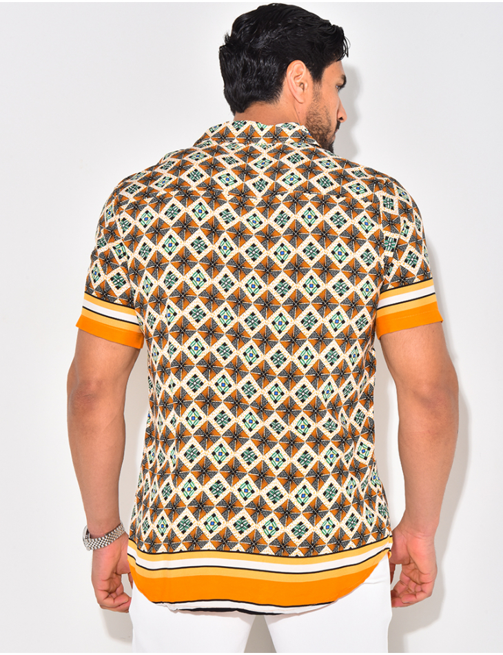 Chemise manches courtes à rayures Chemise manches courtes à rayures