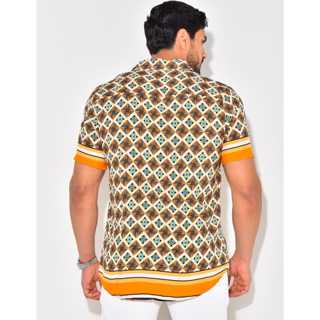 Chemise manches courtes à rayures Chemise manches courtes à rayures