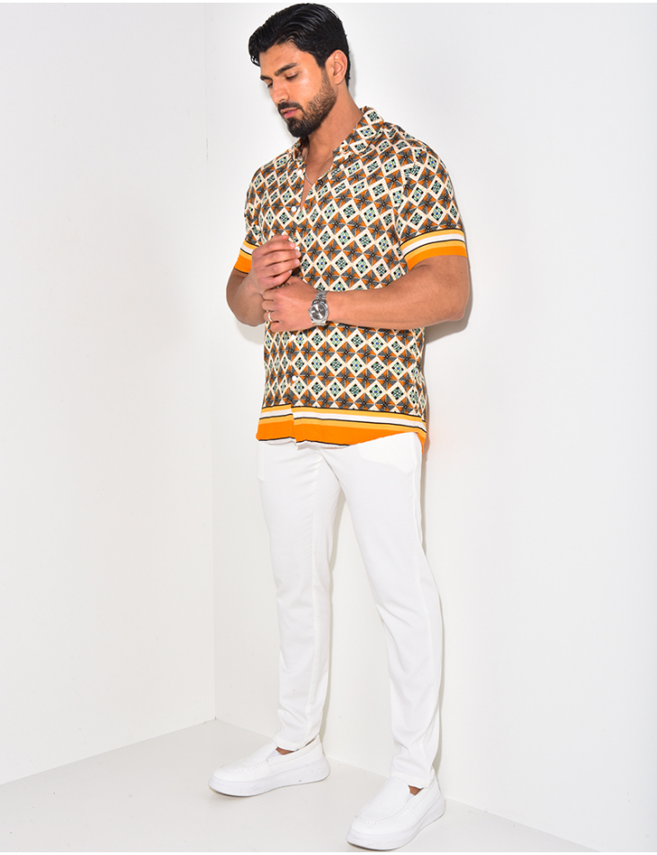 Chemise manches courtes à rayures Chemise manches courtes à rayures