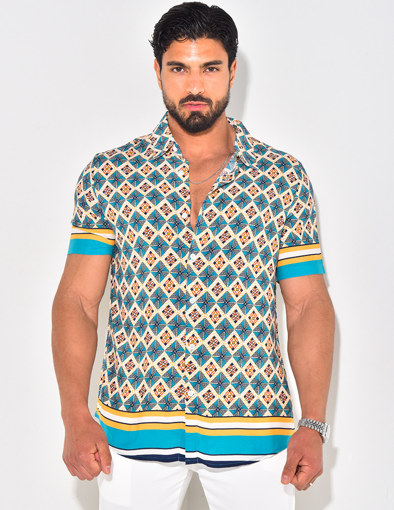 Chemise manches courtes à rayures