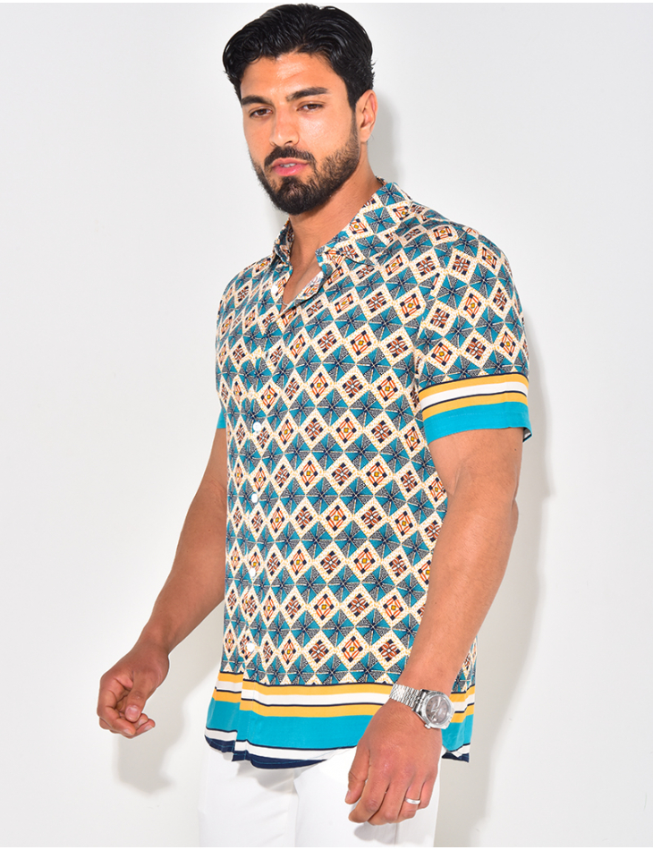 Chemise manches courtes à rayures