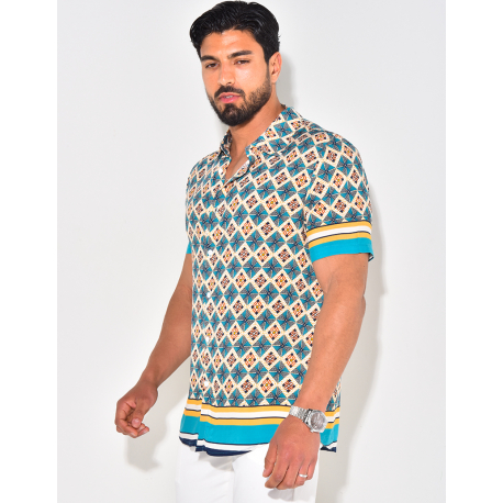 Chemise manches courtes à rayures