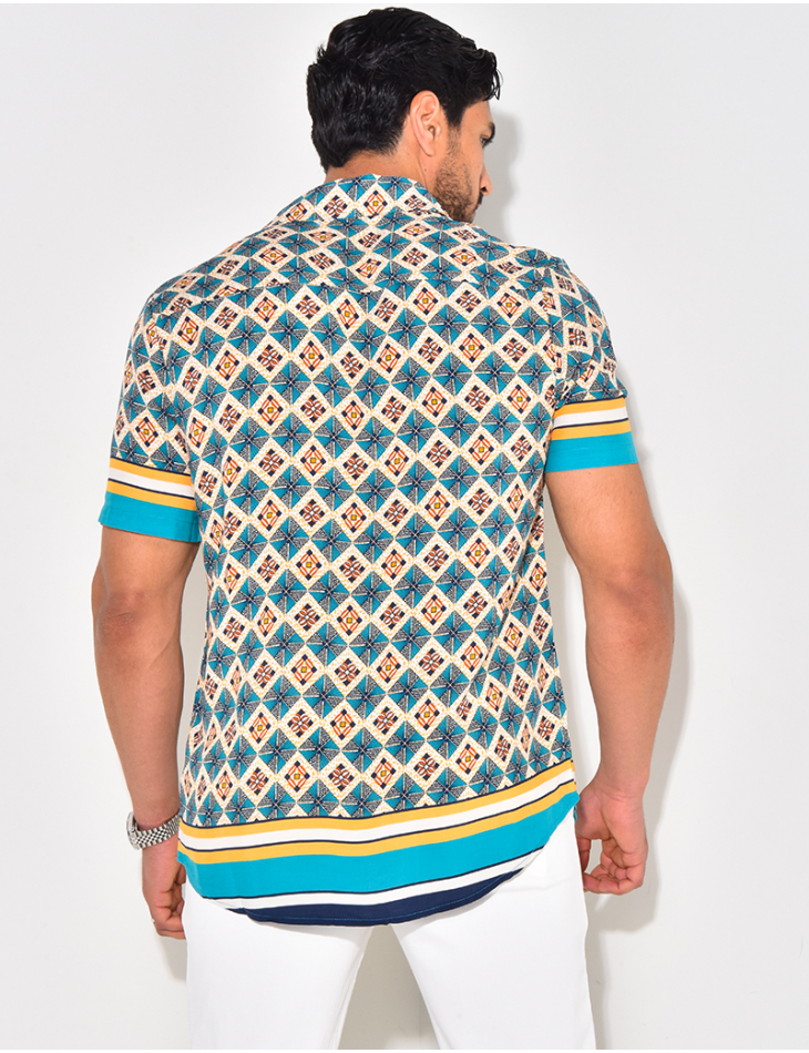 Chemise manches courtes à rayures